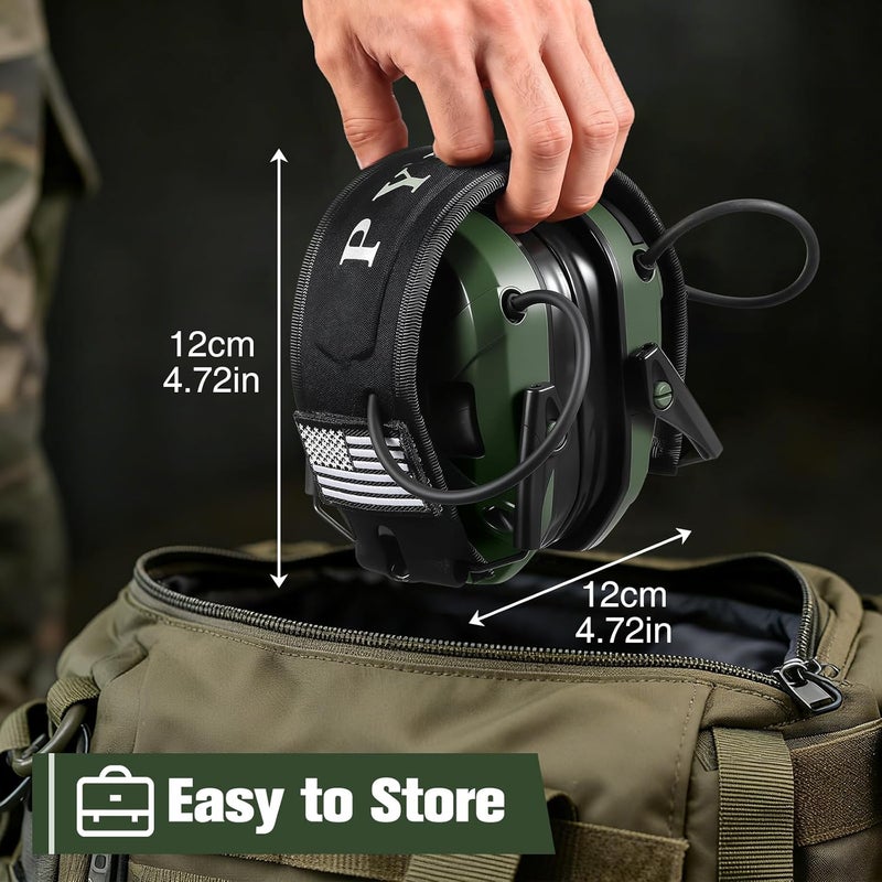 PYBBO Shooting Ear Protection with Gel Ear Pads, NRR 23dB Active Noise Reduction & 3X Sound Amplification Gun Range Earmuffs - Image 3
